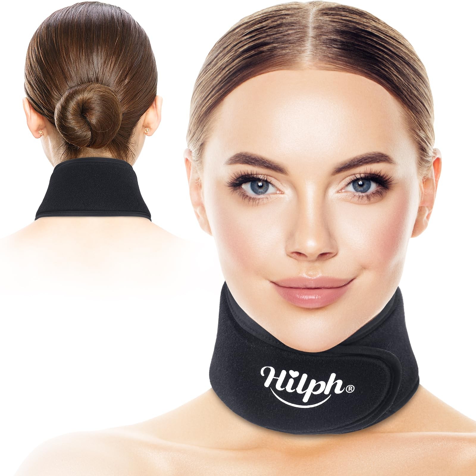 Hilph Neck Ice Pack Wrap for Tonsillectomy Full Coverage, Black