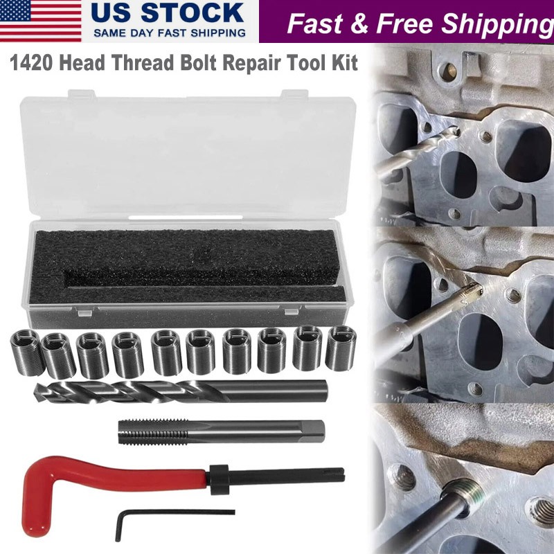 1420 Head Thread Bolt Repair Tool Kit for Honda B16 Engine, Toyota M11.5mm x 1.5