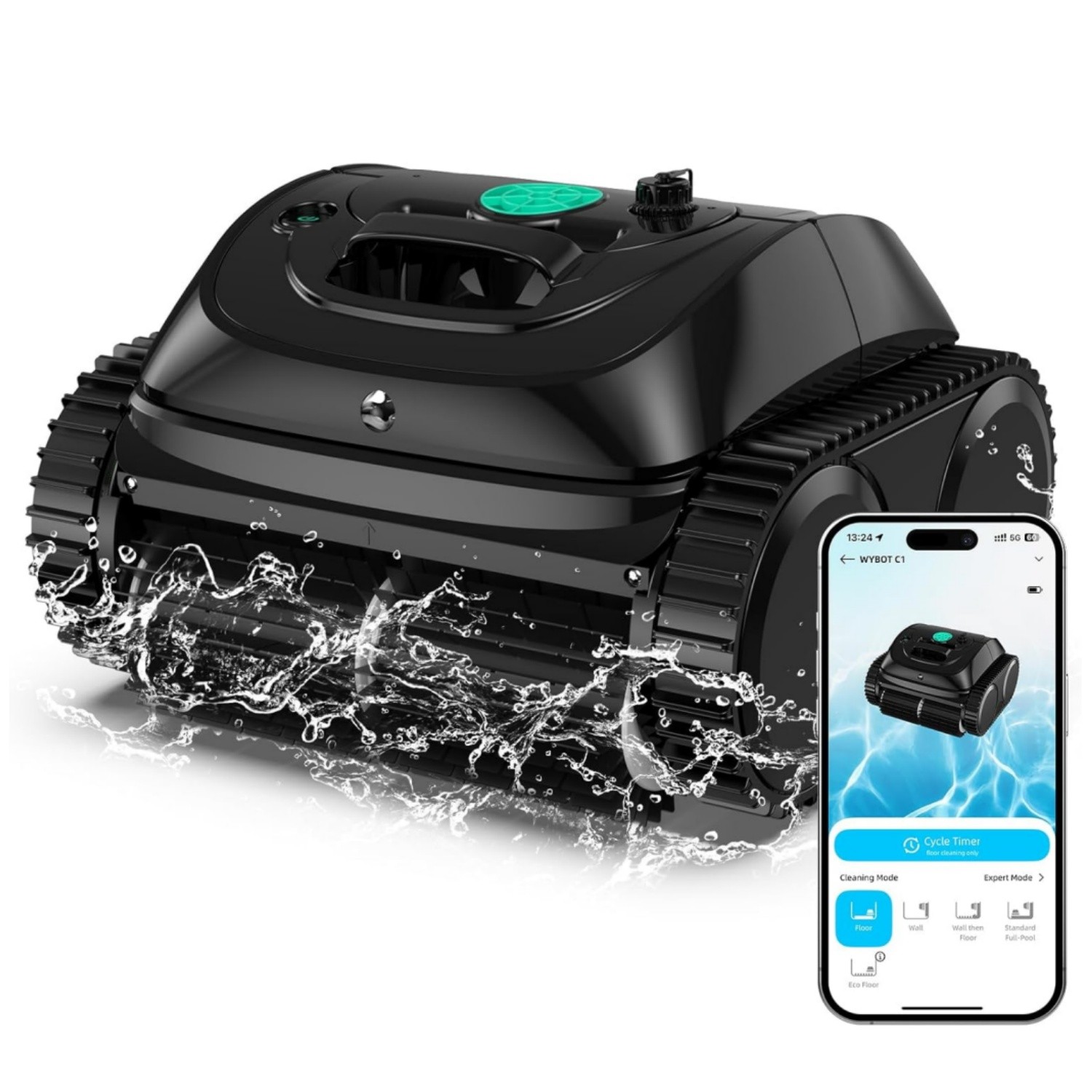 WYBOT C1 Cordless Pool Vacuum Robotic Pool Cleaner Wall Climbing Inground Pool