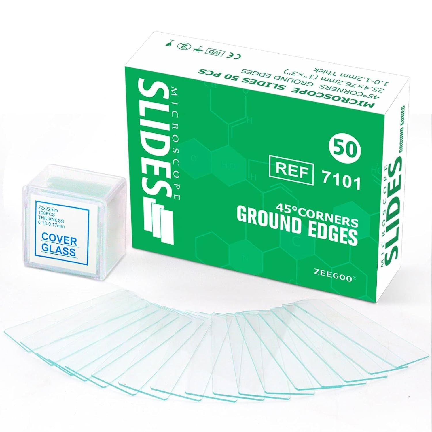 Optical Glass Microscope Slides Set: 50 Slides & 100 Covers for Classroom Use