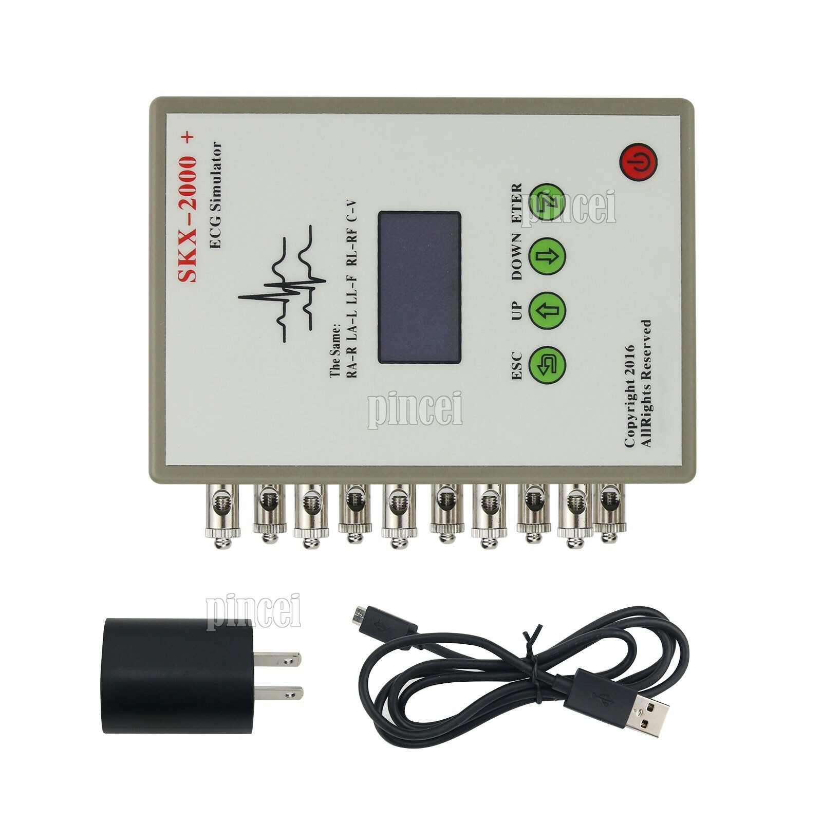 ECG Simulator ECG Signal Generator OLED Display Rechargeabl SKX-2000C+
