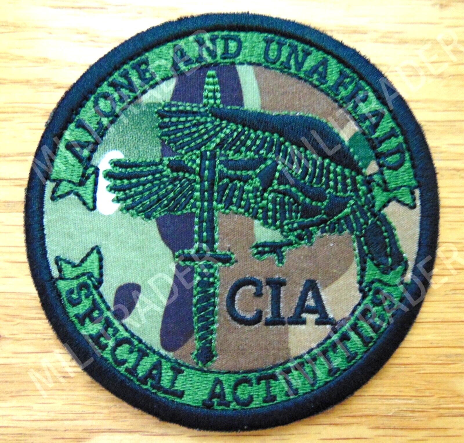CIA Special Activities "Alone and Unafraid" Patch (Camo) blk