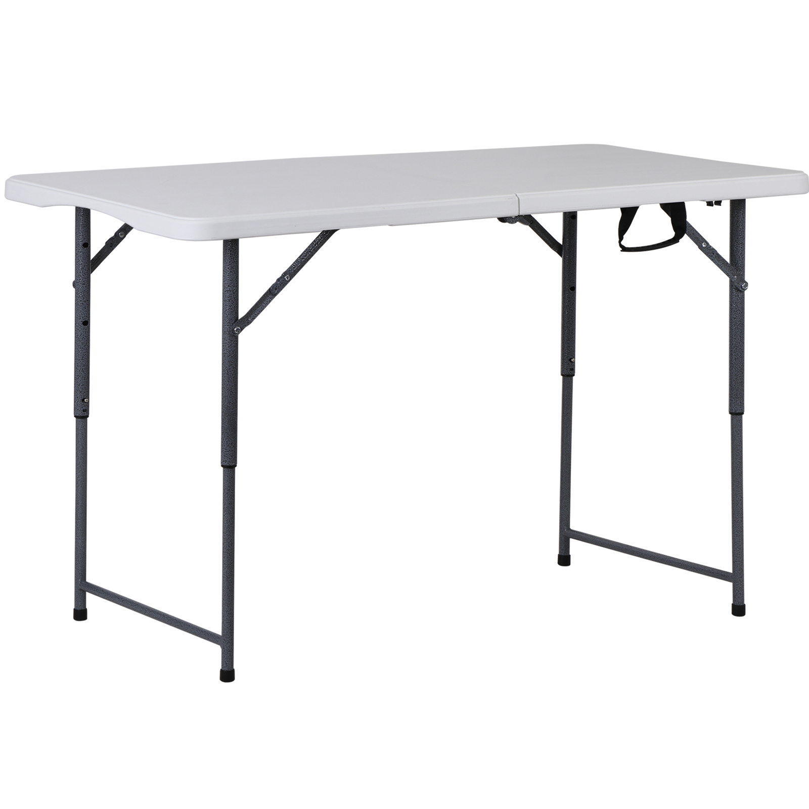 4ft Folding Table Foldable Legs & Adjustable Height Utility Camping Table White