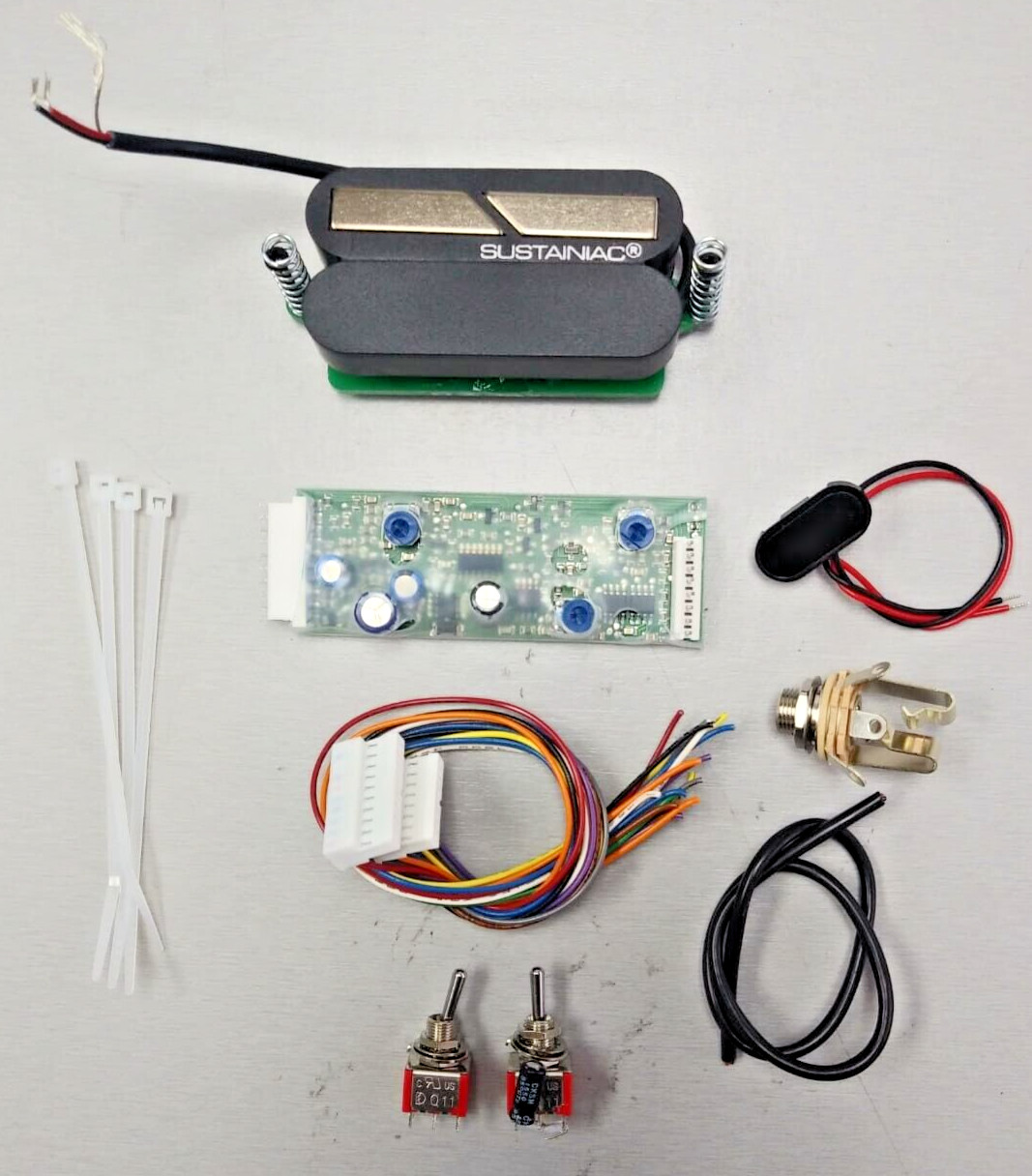 SUSTAINIAC STEALTH PRO KIT WITH LOOSE TOGGLE SWITCHES AND HUMBUCKER DRIVER