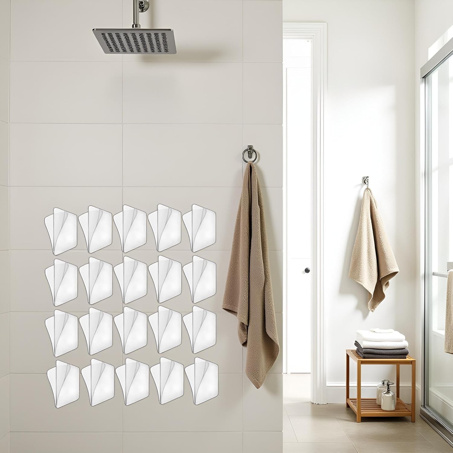 10Pcs Wall Mounted Replacement Sticky Pads for Kitchen Bathroom Shower Caddy...