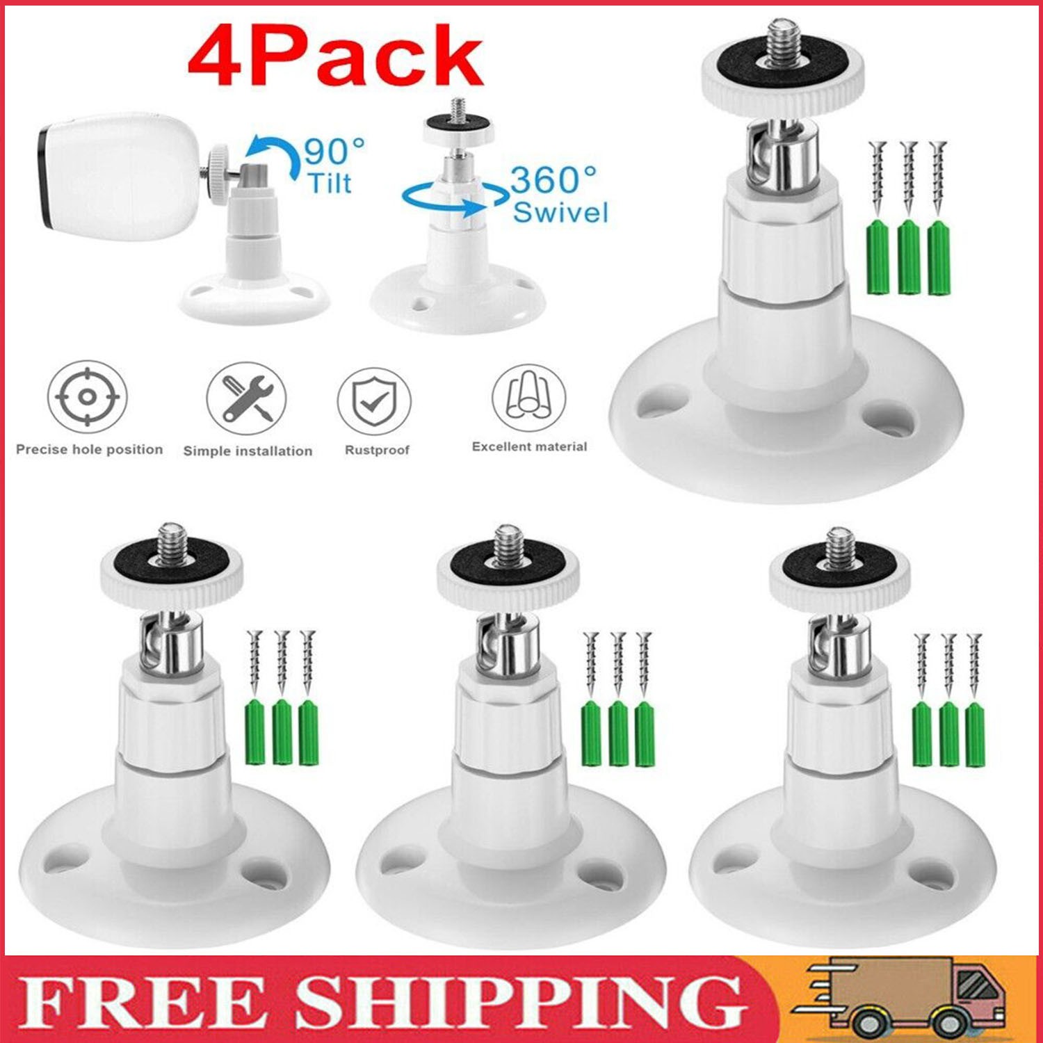 2/4Pcs Security Wall Holder Mount for Arlo/Arlo Pro1/2 Camera Indoor/Outdoor Cam