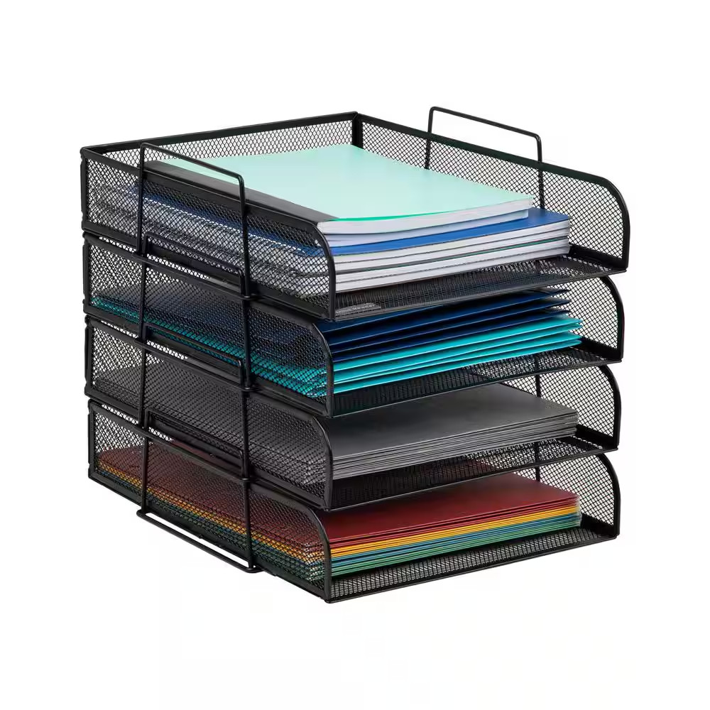 10.5"L X13. 5"W X11. 25"H, Stackable Paper Tray, Desktop Organizer, File Storage