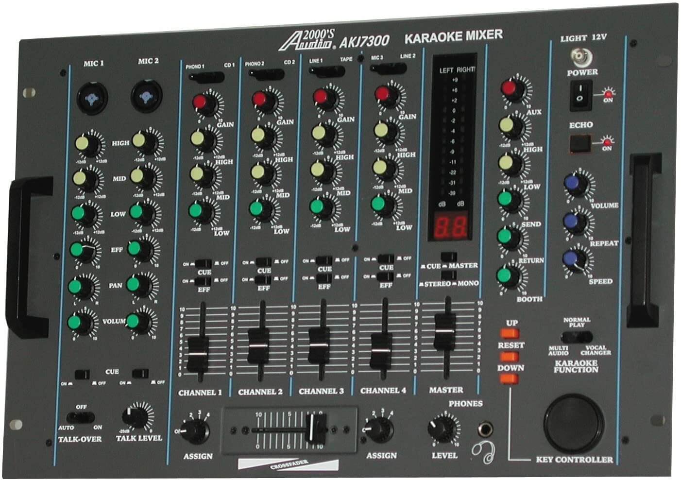 Audio2000's AKJ7300 PROFESSIONAL KARAOKE/ DJ MIXER w/ KEY CONTROL & ECHO - MR