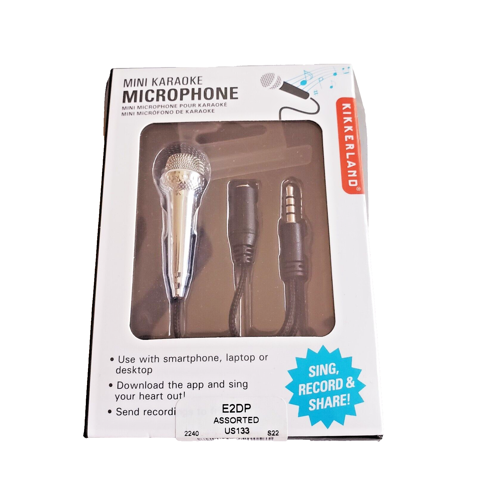 Mini Karaoke Microphone Sing Record & Share Kikkerland