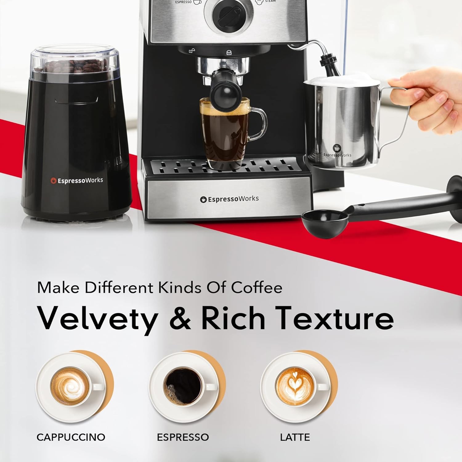 Espresso Machine Kit Grinder Frother Complete Set