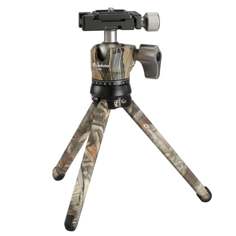 Leofoto Mini Camo Table Tripod Kit w/LH-25 Ball Head MT-01-LH-25-CAMOUFLAGE: NEW