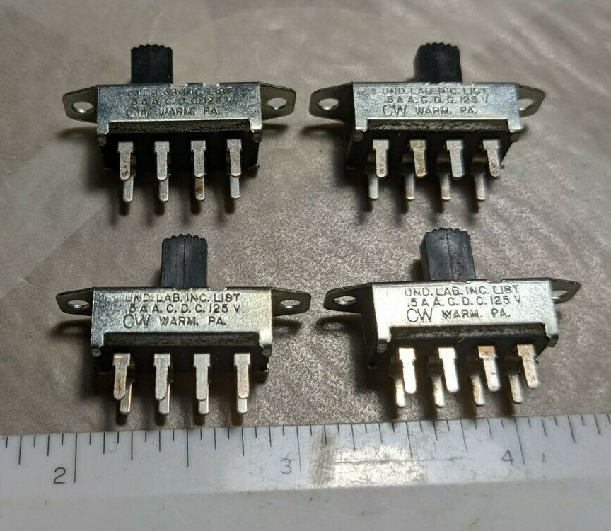 Lot of 4 NOS DP3T Slide Switch   .5A 125V