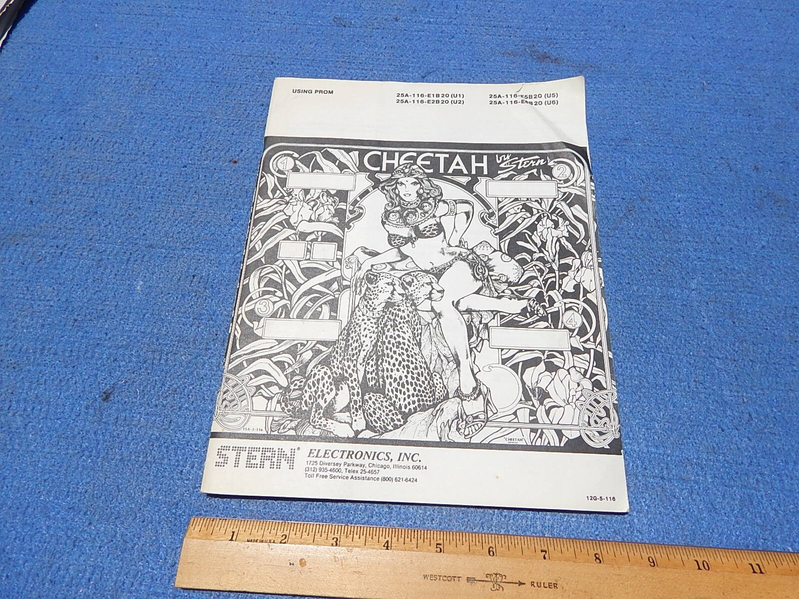 1980 Stern CHEETAH pinball Maintenance and Instruction Manual