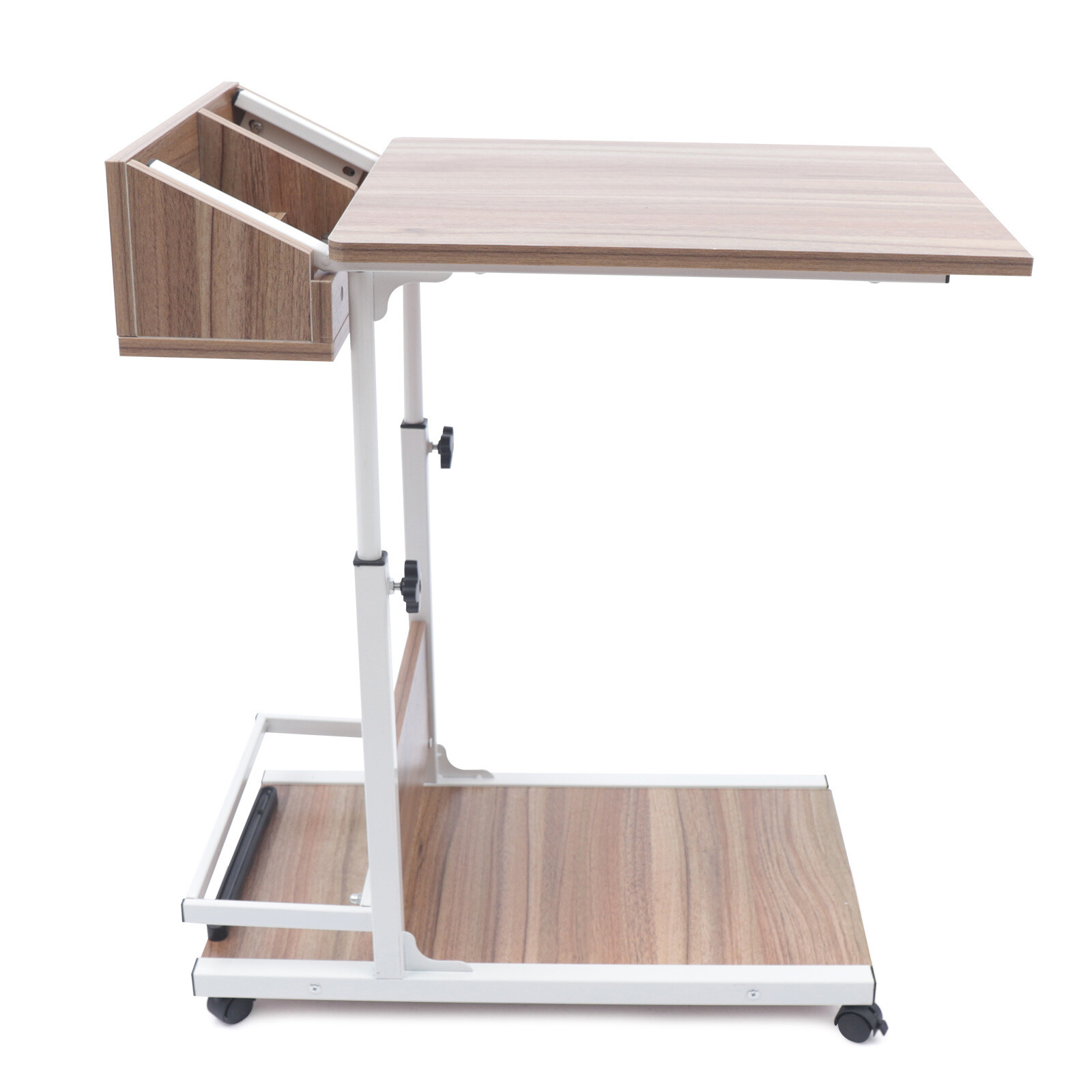 Adjustable Height Laptop Desk Rolling Bedside Table Computer Over Bed Standing