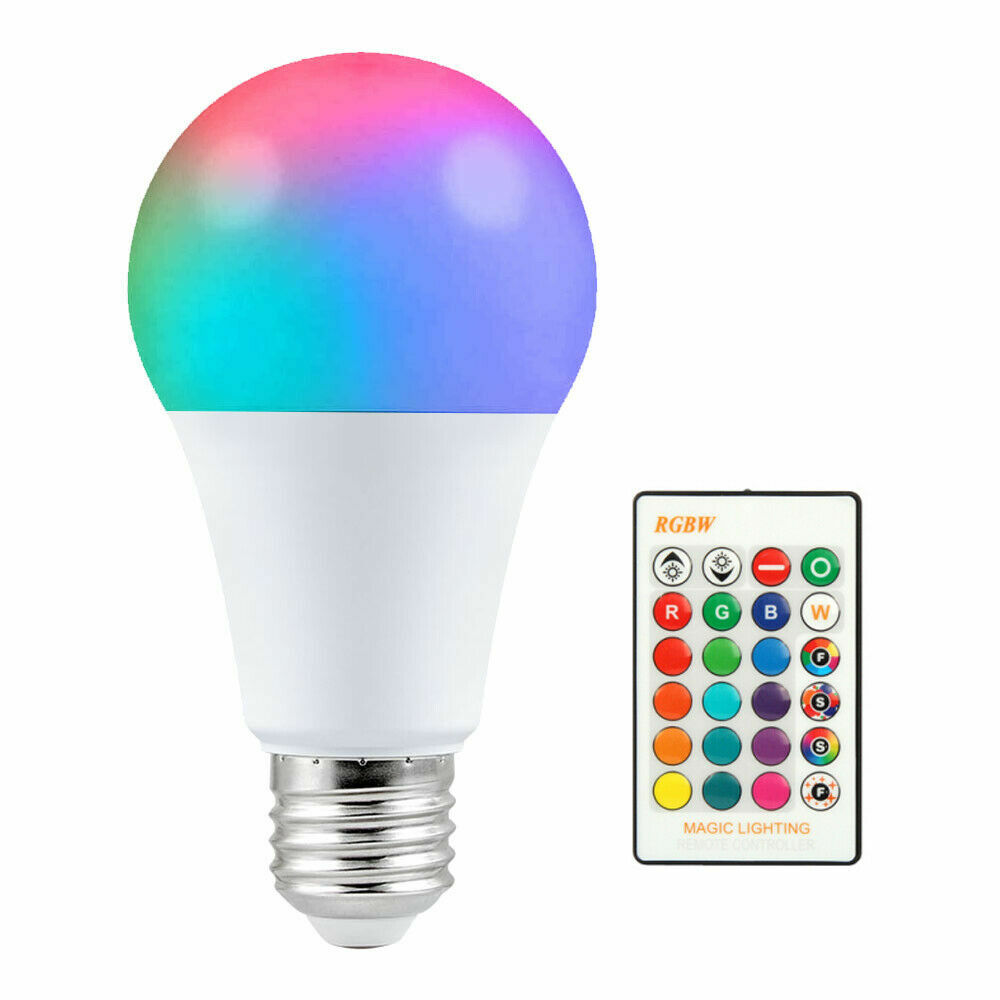 3W E26 E27 16 Color Changing Light Bulb w/ Remote Control Dimmable RGB LED Bulbs