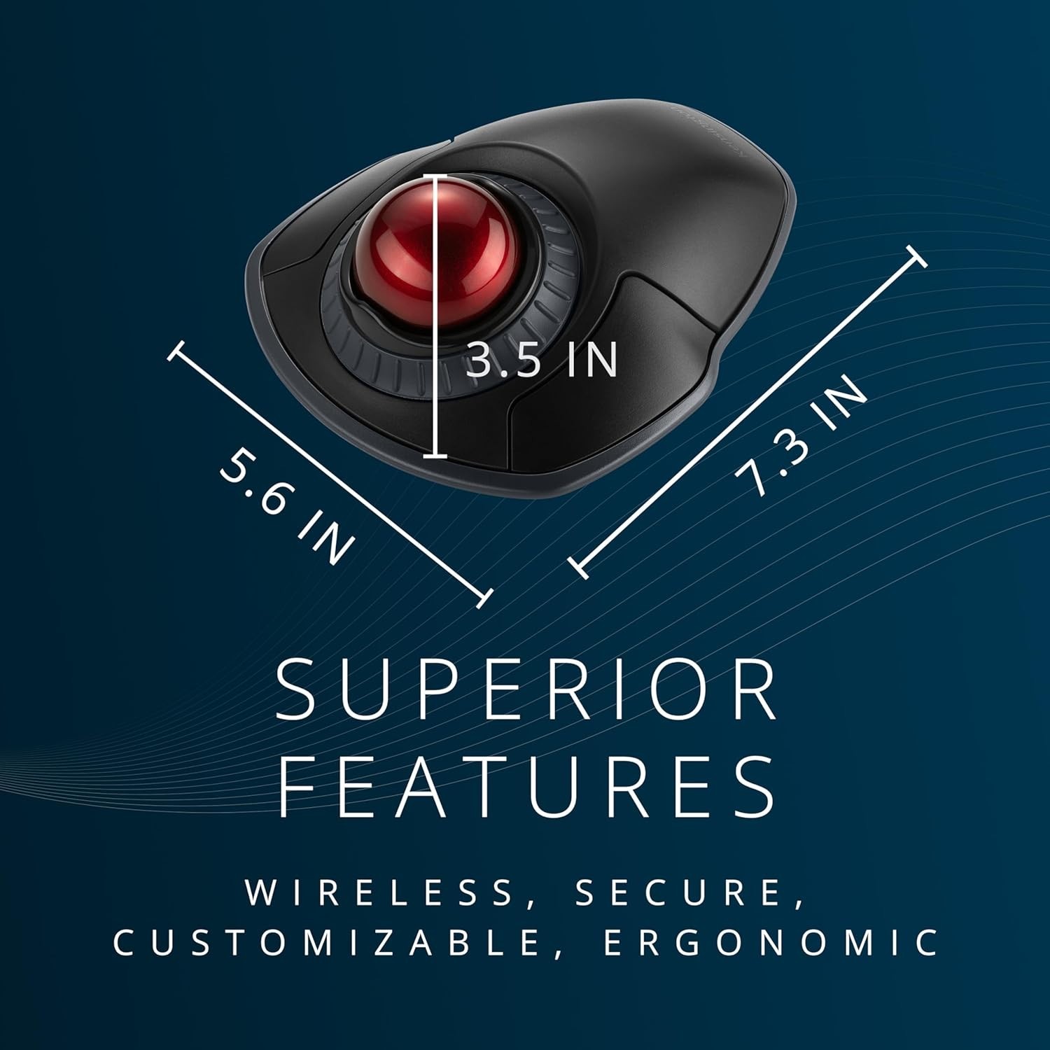 Orbit Wireless Trackball - Ergonomic, Scroll Ring, Bluetooth, 30ft Range