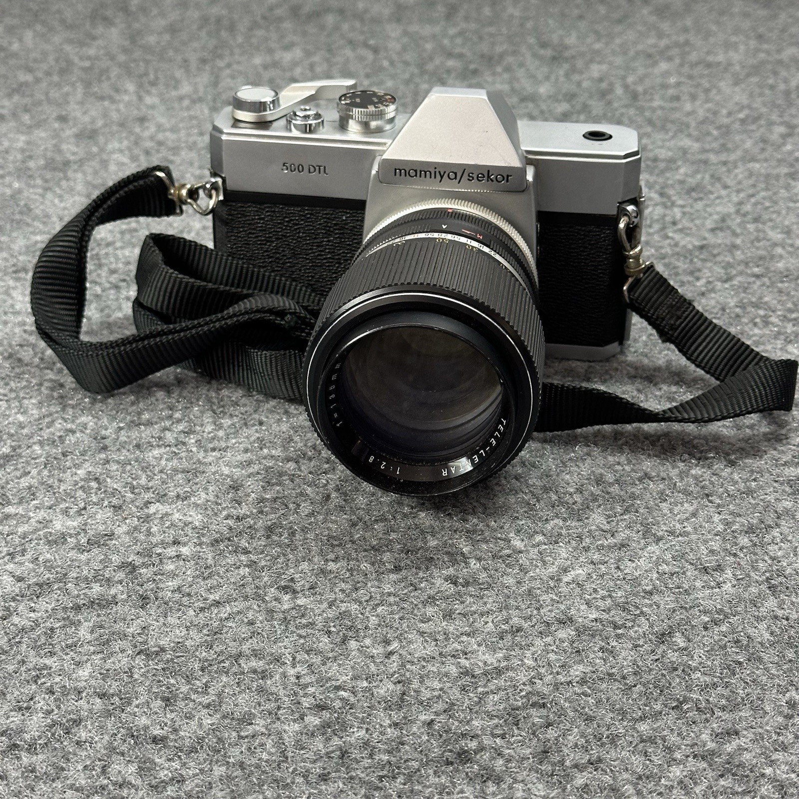 Mamiya / Sekor 500 DTL Camera + 1:2.8 F=135mm Lens Tele-Lentar Made In Japan