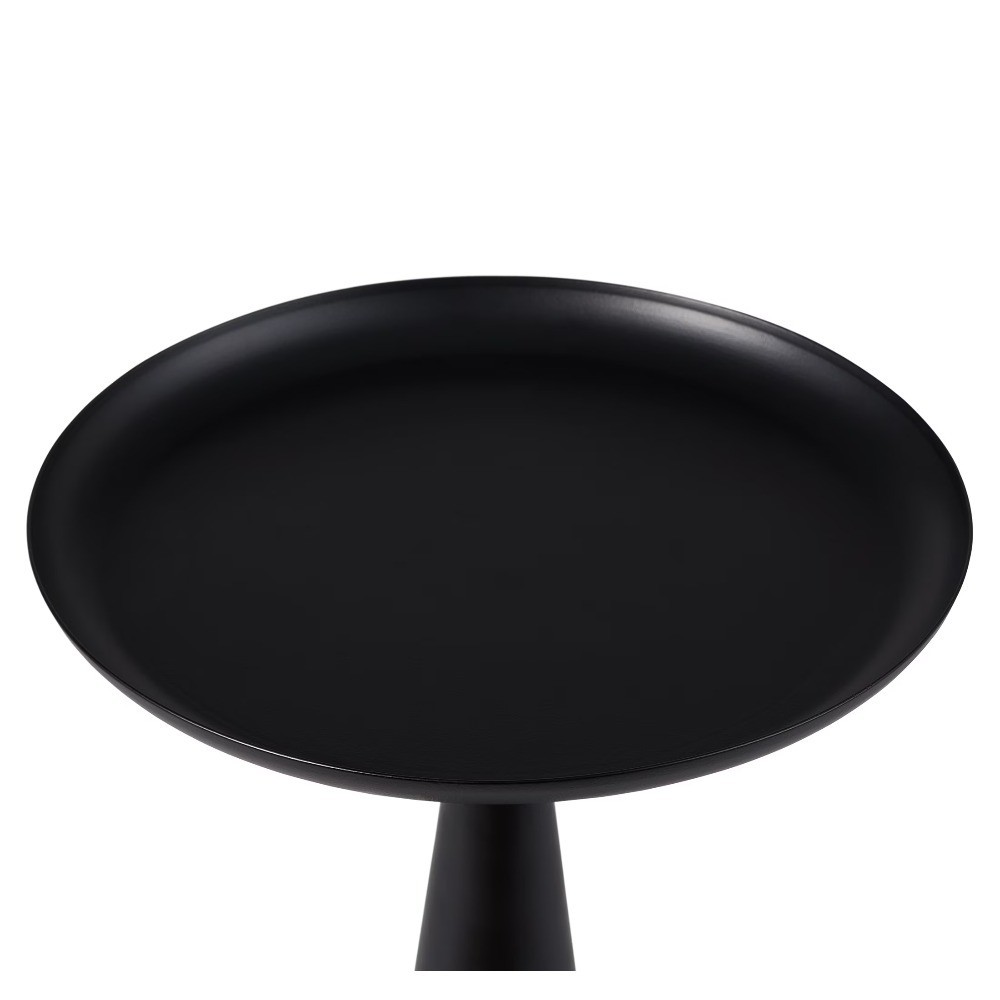 Black Drink Table with Glass Top and Storage Shelf