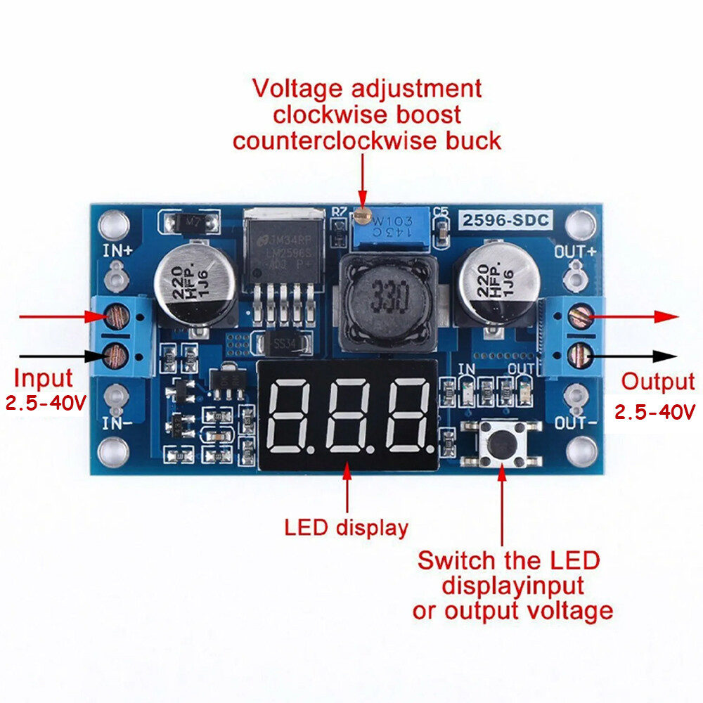 5PCS LM2596S DC-DC 3A Buck Adjustable Step-down Power Supply Converter Module