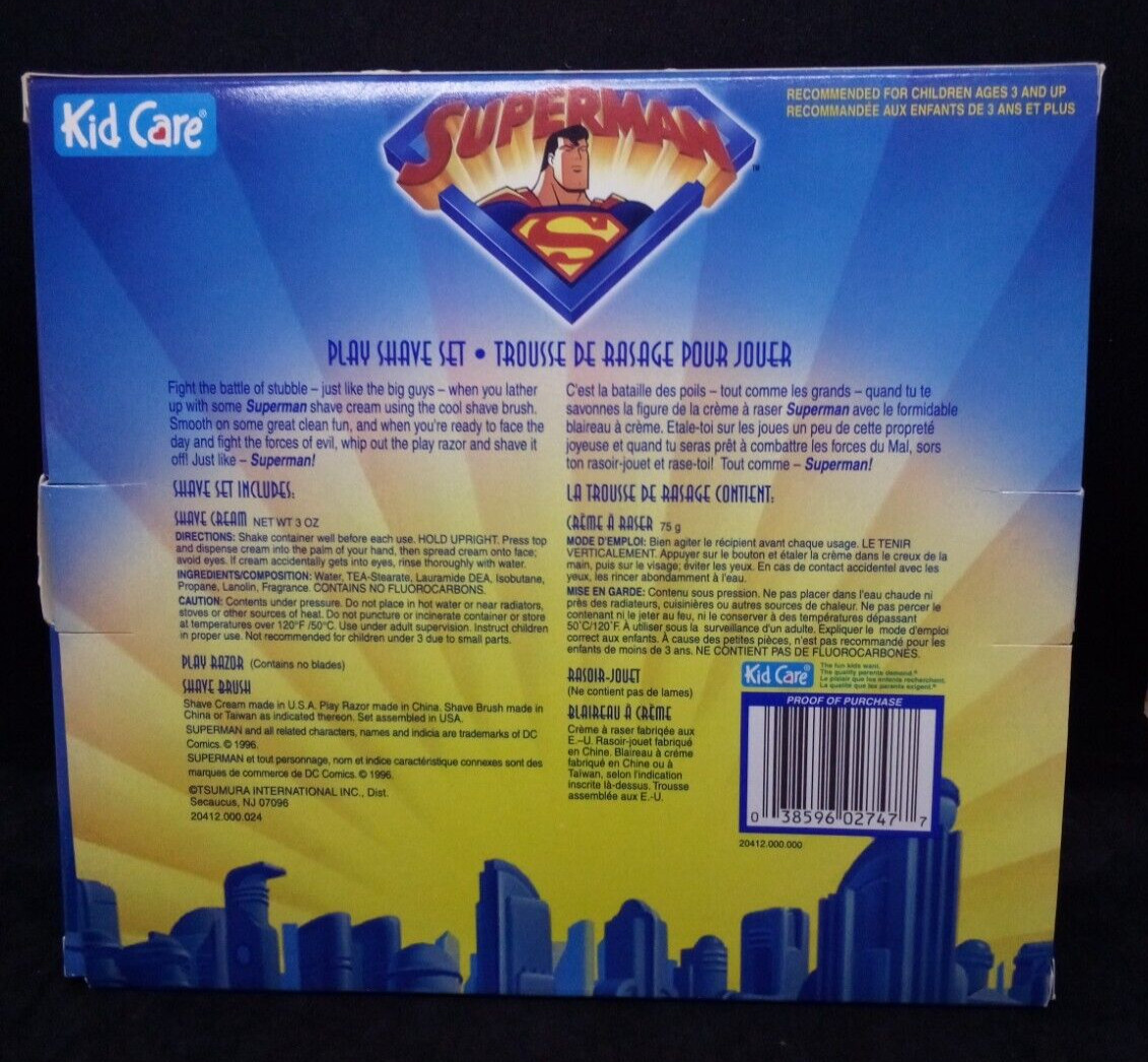 Superman Play Shave Set 1996 Kid Care DC Comics