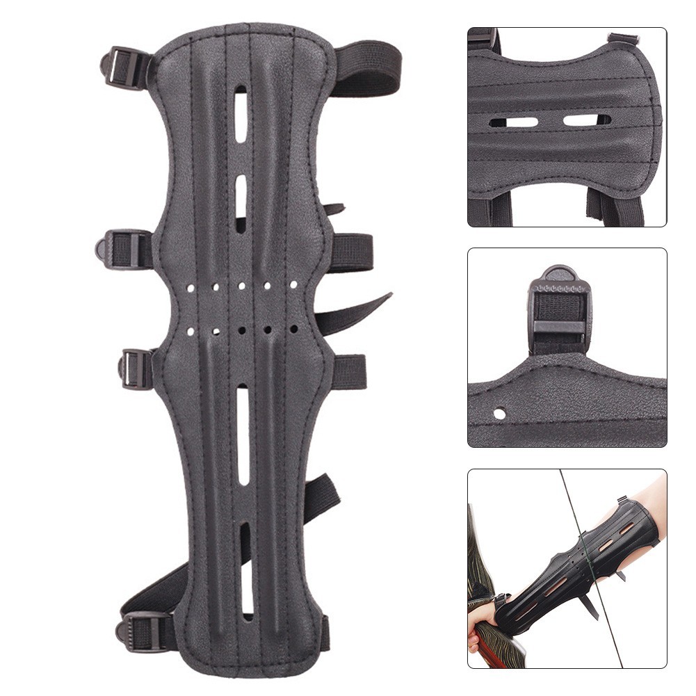 Extended Leather Guard for Bow Gear Practical Hole Design for Efficiency