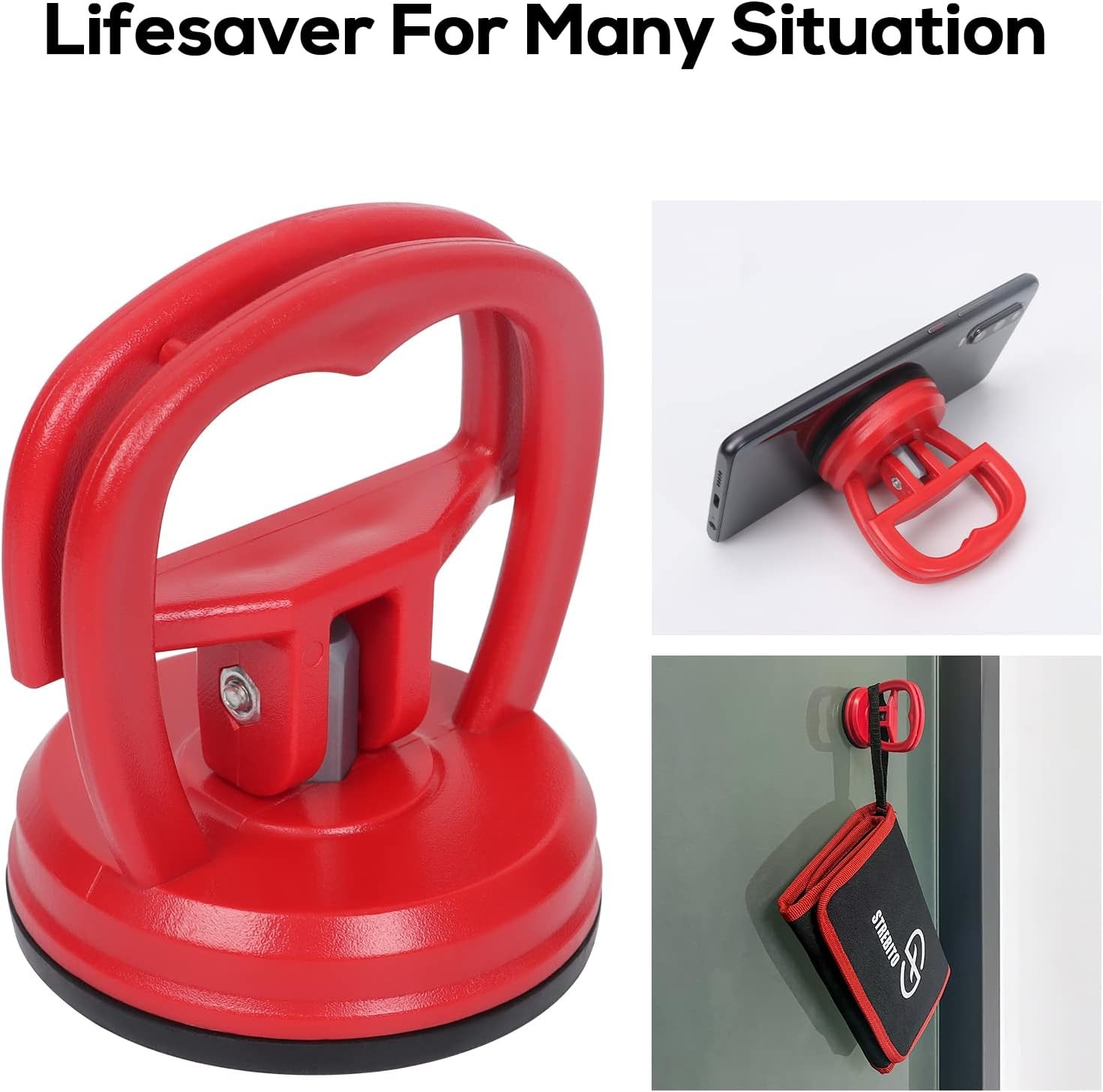 STREBITO Suction Cups Heavy-Duty 2 Pieces Screen Tool for Red