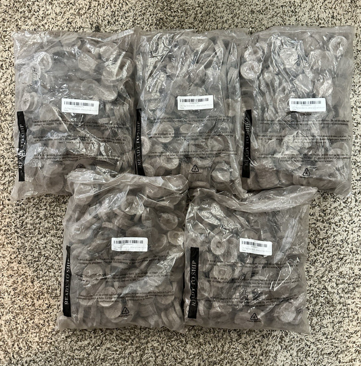 Jiffy Peat Pellets, 36mm - 1000ct, Five 200ct Bags, Seed Starting, Peat Pellets