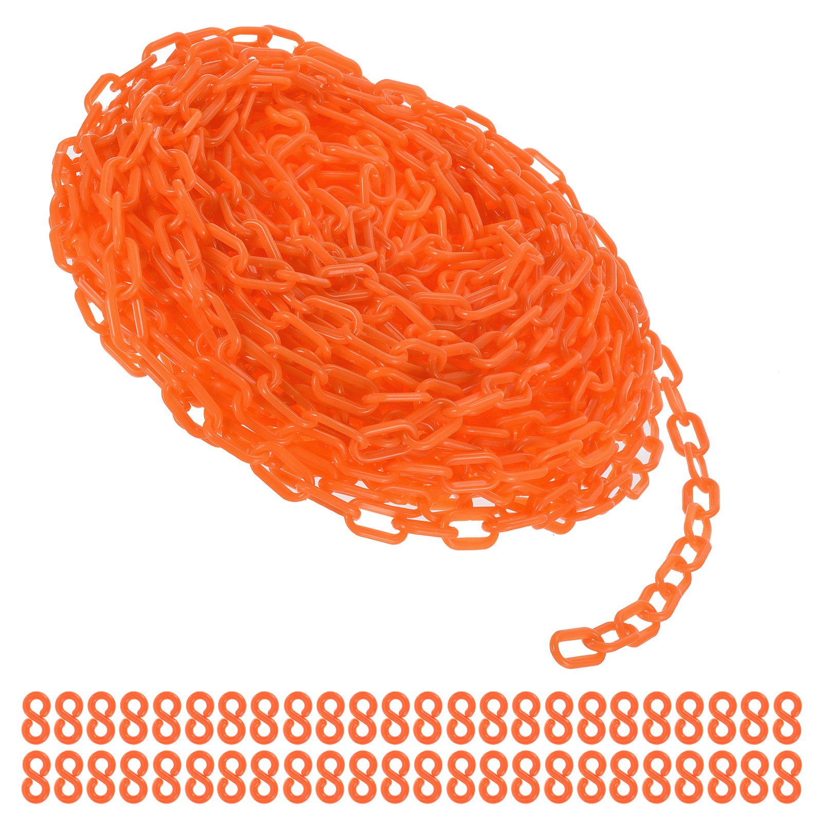 Plastic Chain Links 100 Foot Safety Barrier Chain Orange