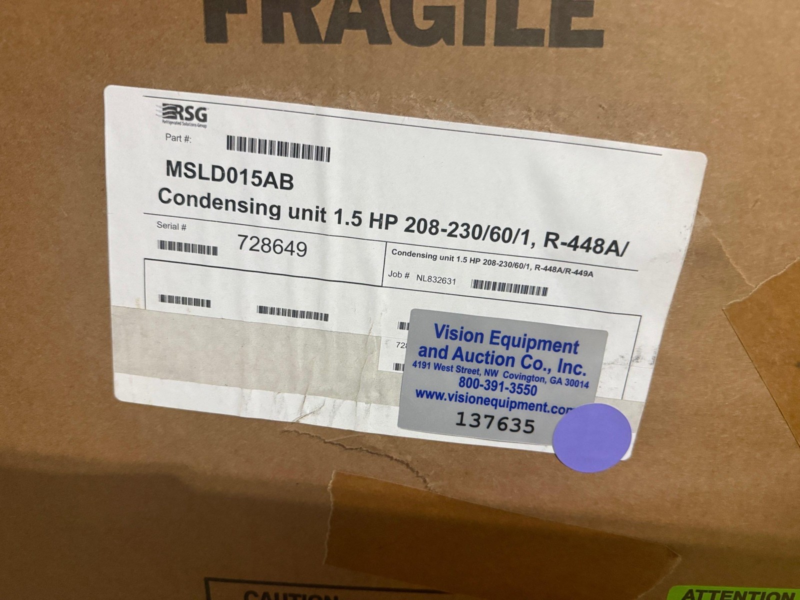 NEW MASTER-BILT MSLD015AB REMOTE LOW TEMP SCROLL CONDENSING UNIT