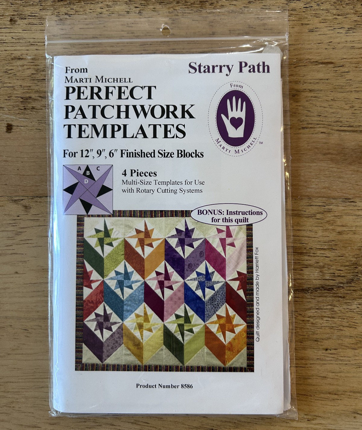Marti Michell Perfect Patchwork - Starry Path Templates Set #8596 Complete
