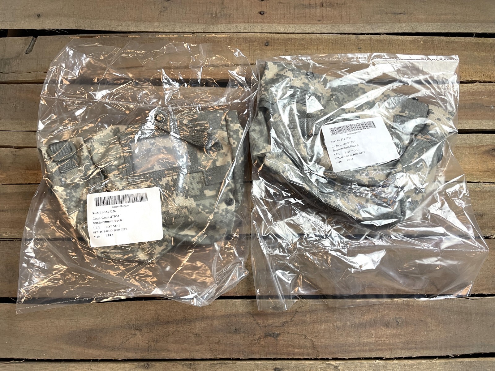 2 NEW - Sustainment Pouches ACU UCP MOLLE US Army USGI Dump w 2 FLAGS NIB