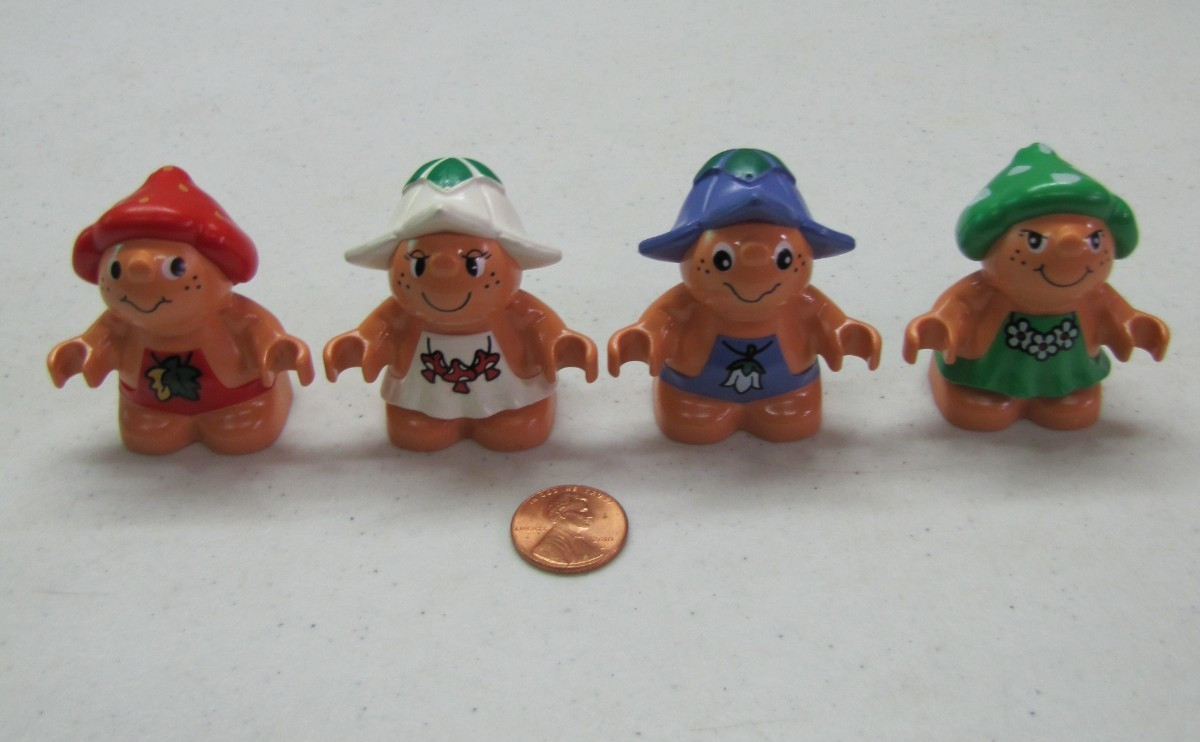 Lego Duplo Little Forest Friends Lot Of 4 Red White Purple Green 1999 2000 Rare