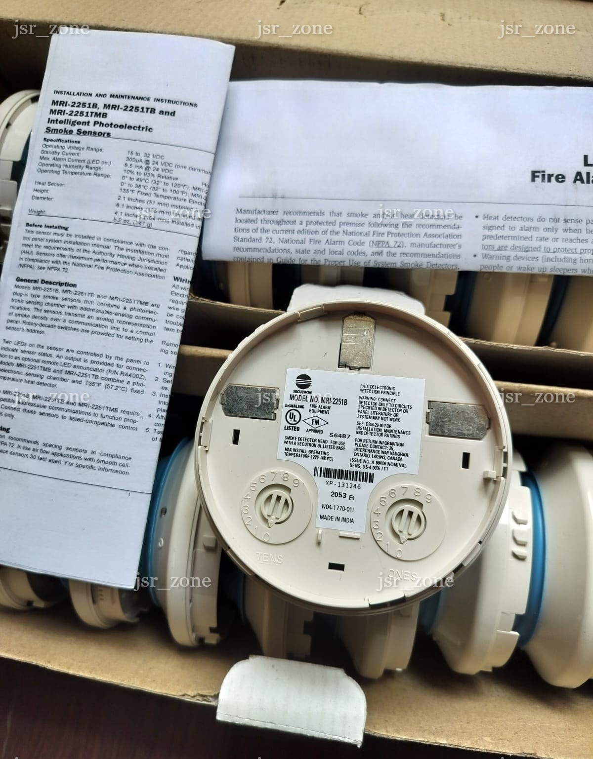 MRI 2251B SECUTRON INTELLIGENT PHOTOELECTRONIC SMOKE DETECTOR USA FREE SHIPPING