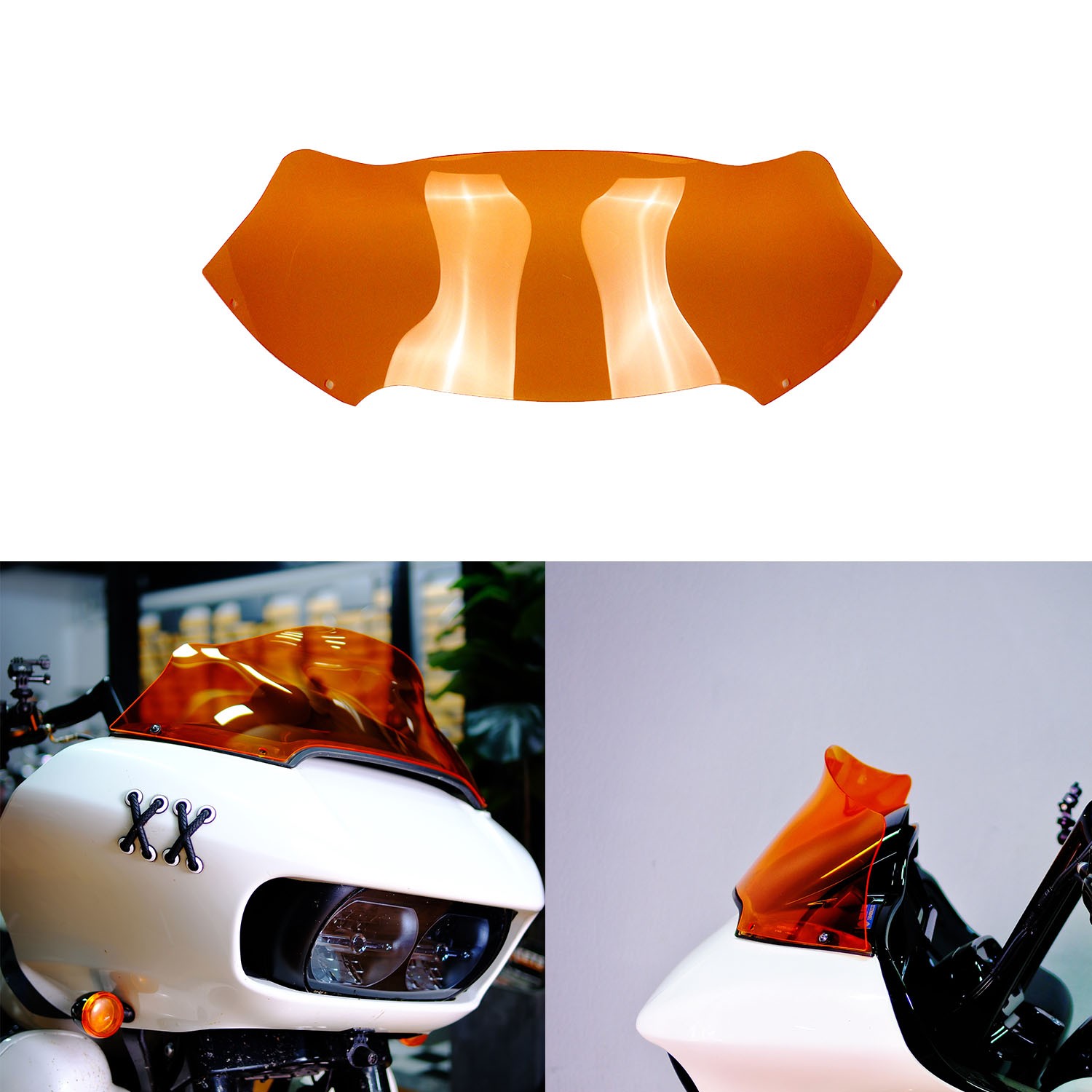 8.0" Orange Road Glide Windshield for Harley 15-22 Touring FLTRX FLTRXSE FLTRXS