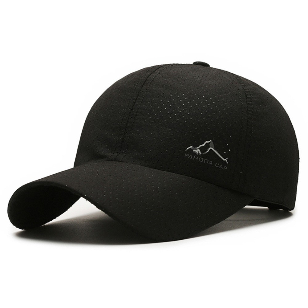 Quick Dry Breathable Baseball Cap Mountain Print Outdoor 2-Pack White and Black