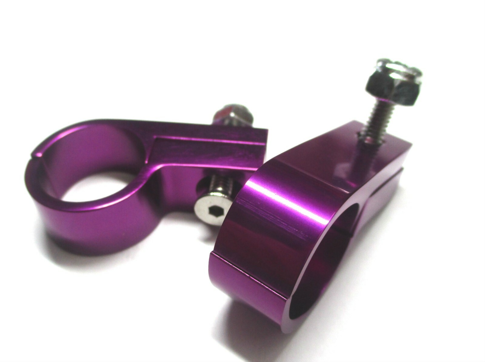 P Clamps Fits -06 hose 9/16 inch ID show Polished Purple anodized alum 2 pk