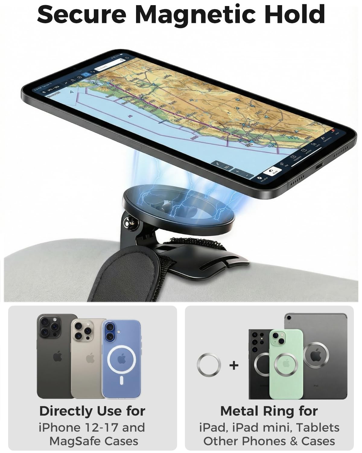 TECHO Magnetic Pilot Kneeboard for iPad & Tablets – Universal Aviation Knee B...