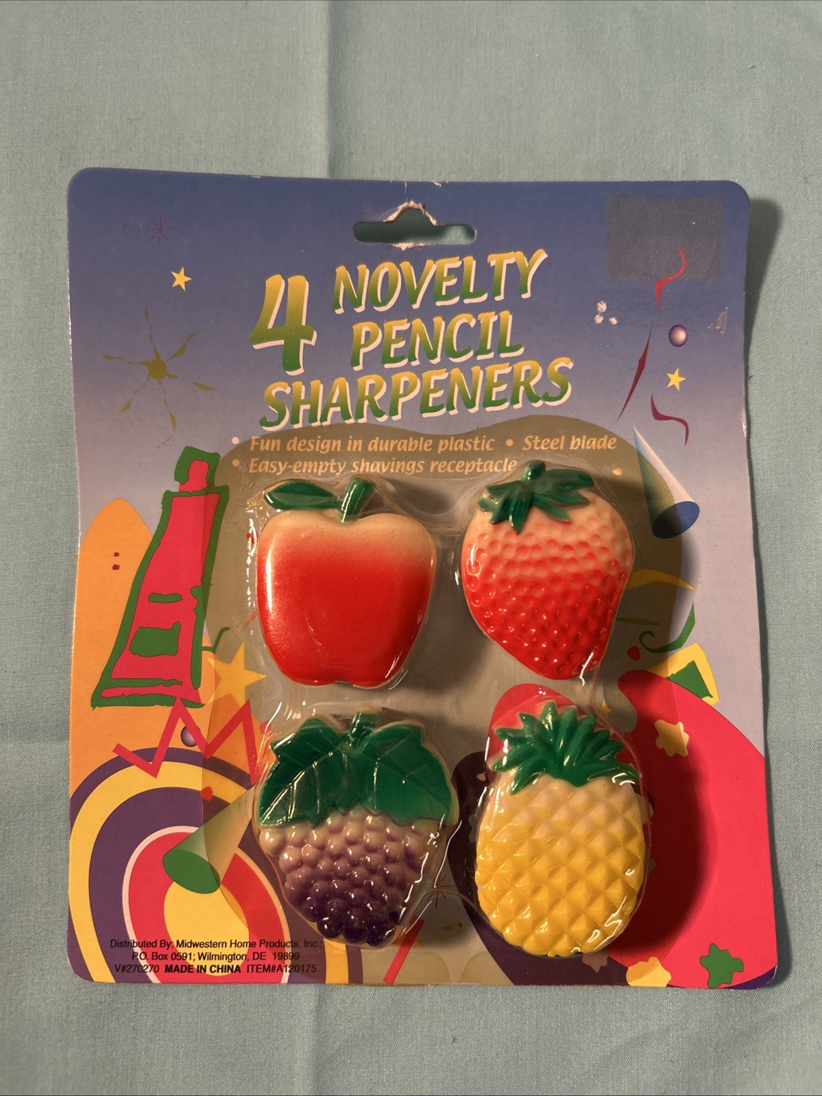 Pack Of 4 Novelty pencil sharpener Set shaped like fruit vintage
