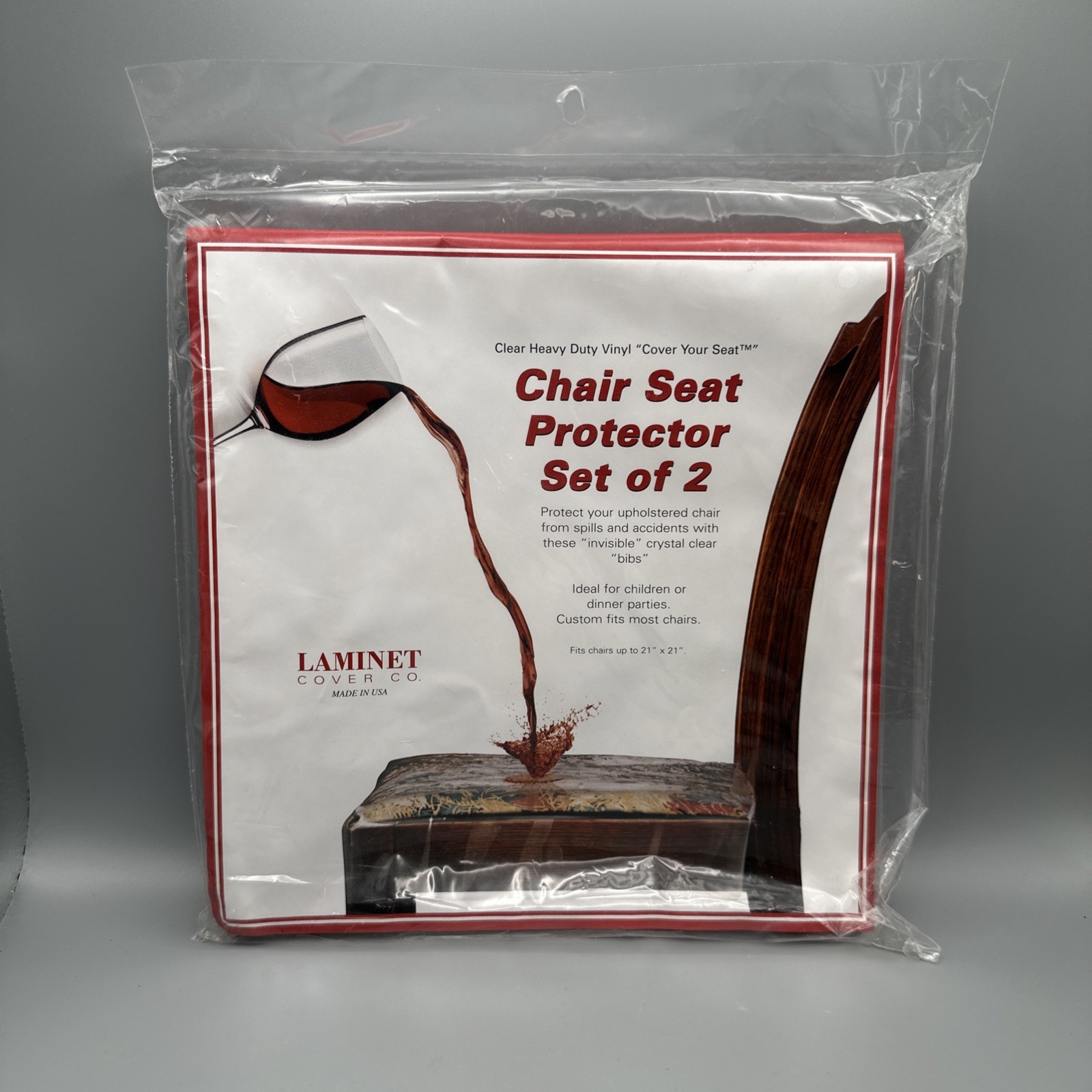 LAMINET Vinyl Chair Protectors, Clear, 26X253/4-Inch, Fits Chairs up to Clear