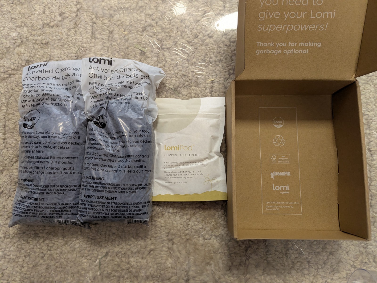 Lomi Activated Charcoal Filter Replacement & Accel Pod Pack (Home Composter) NEW