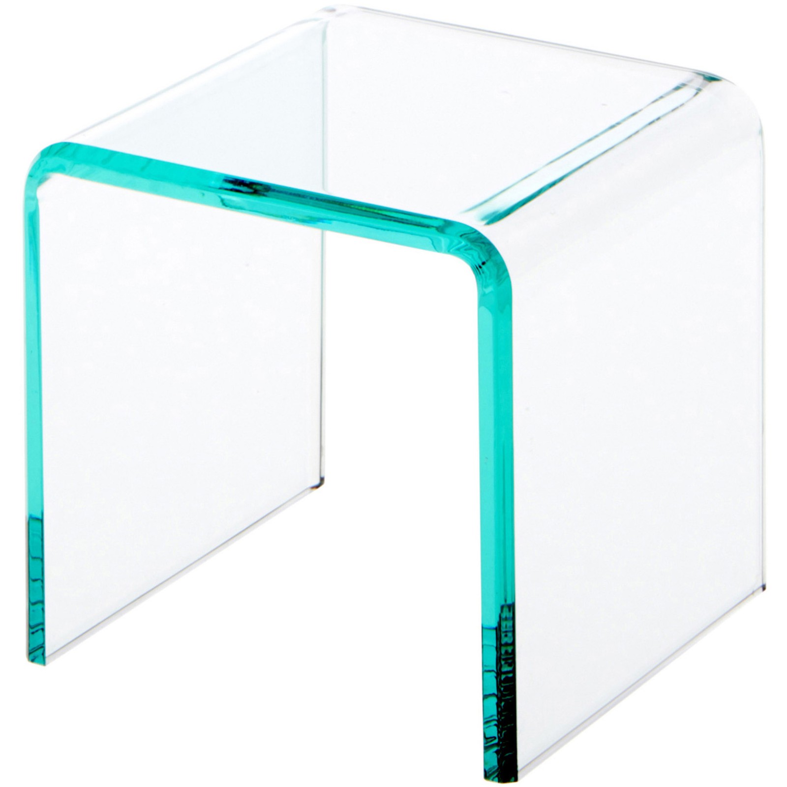 Plymor Clear Acrylic "Green Glass Beveled Edge" Display Riser, 4" x 4" x 4"