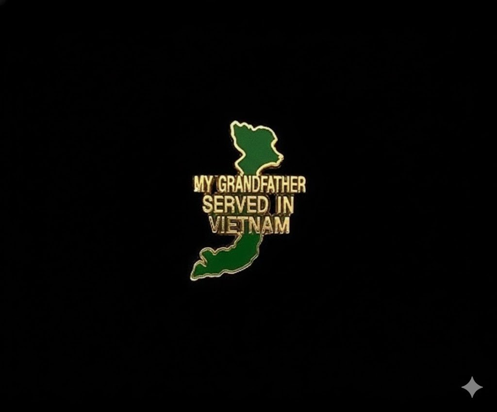 U.S. Military Vietnam My Grandfather Served Map Lapel Pin