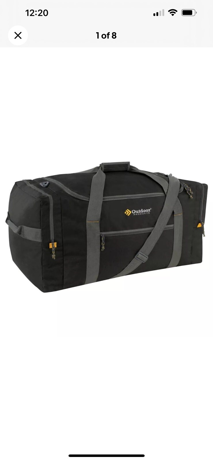 Outdoor Products Mountain Duffel Black Large (15 x 15 x 30 Inch) Unstuffed.