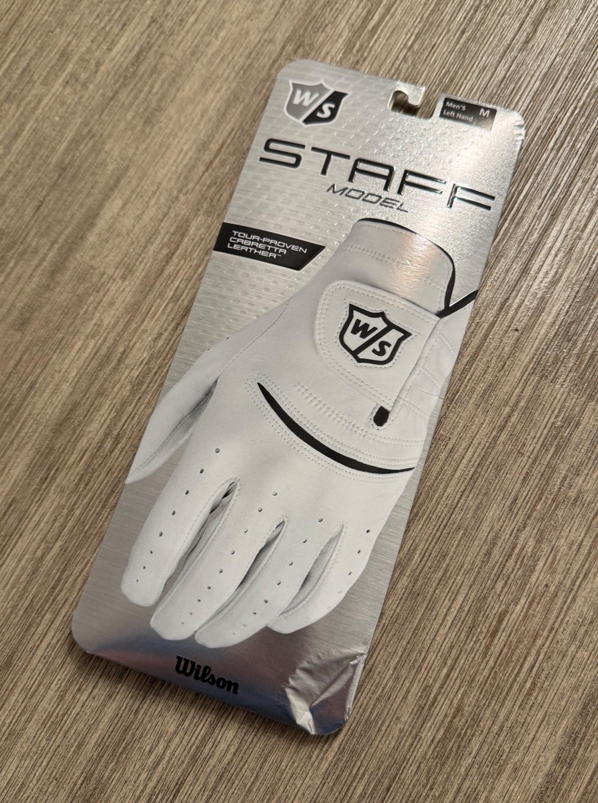 NWT Wilson Staff Model Golf Glove LH M Medium White Cabretta Leather PGA Tour