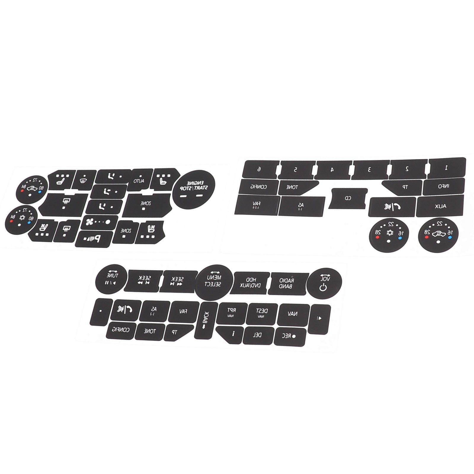Button Repair Decals Climate Control Radio Stickers For SAAB 3rd Gen 9-5NG 9-4X