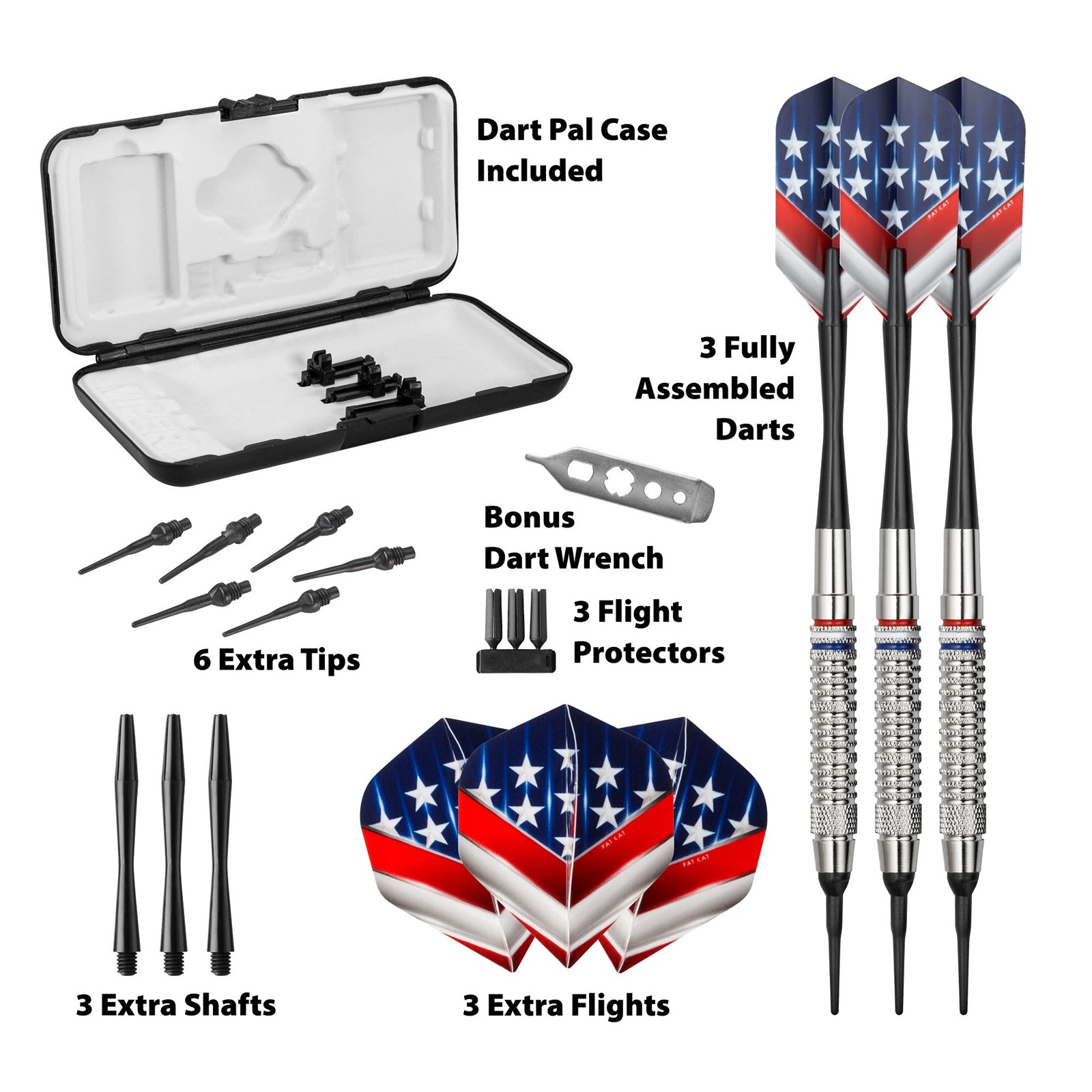 Fat Cat Support Our Troops Soft Tip Darts 20 Grams Red, White, Blue