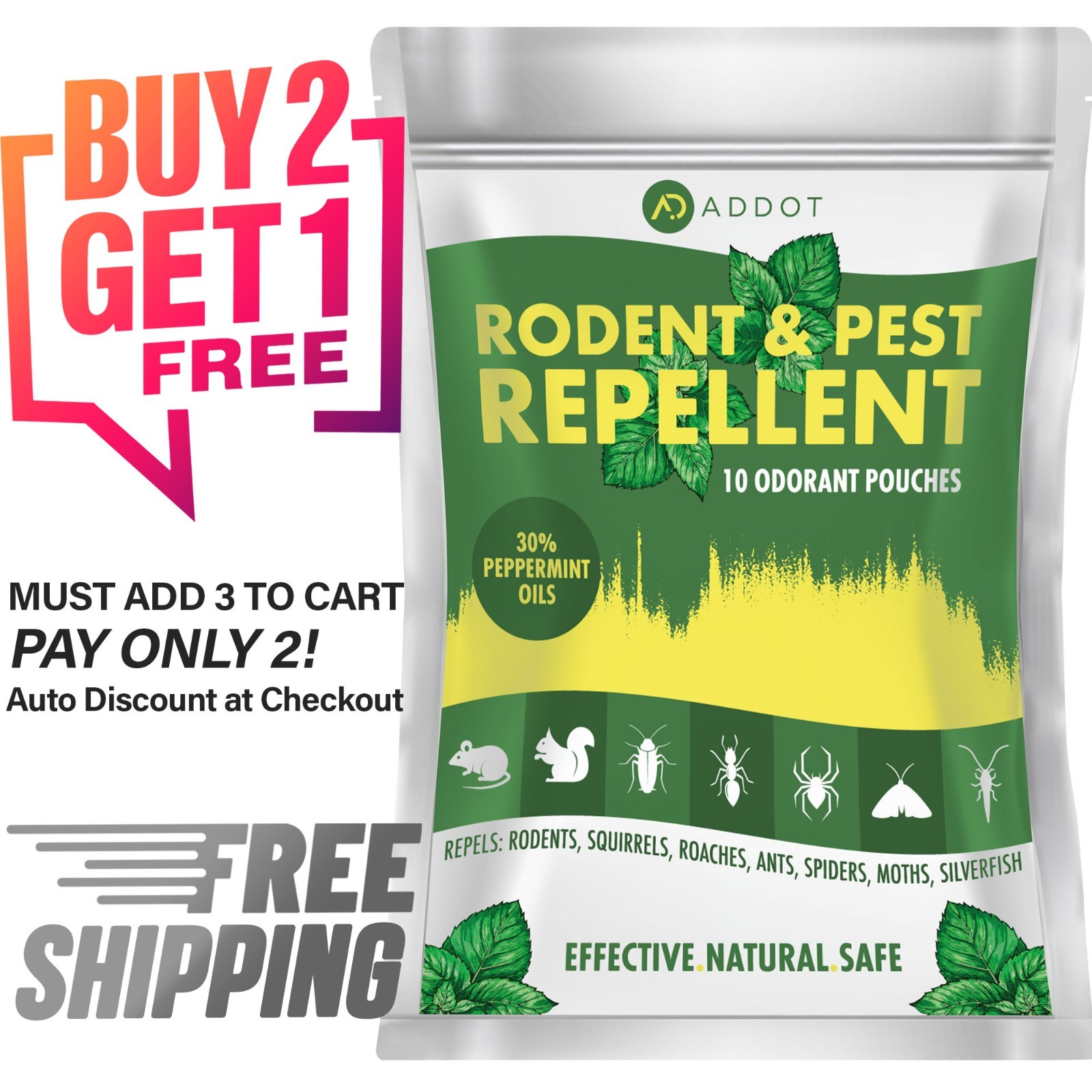 Peppermint Mouse Repellent Pest Insect Rodent Rat Control 10 Pack, all naturals