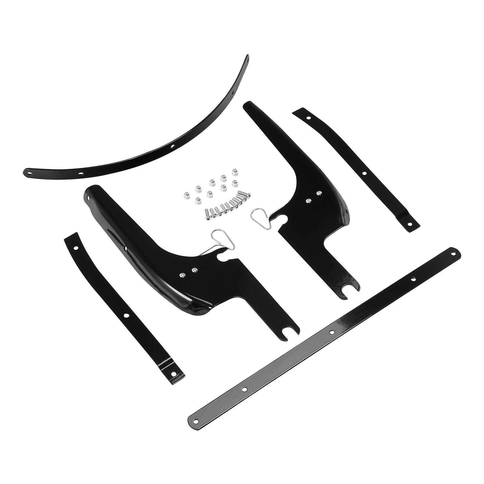 Black Windshield Windscreen Bracket Mount Set Fit For Harley Road King 94-25 24