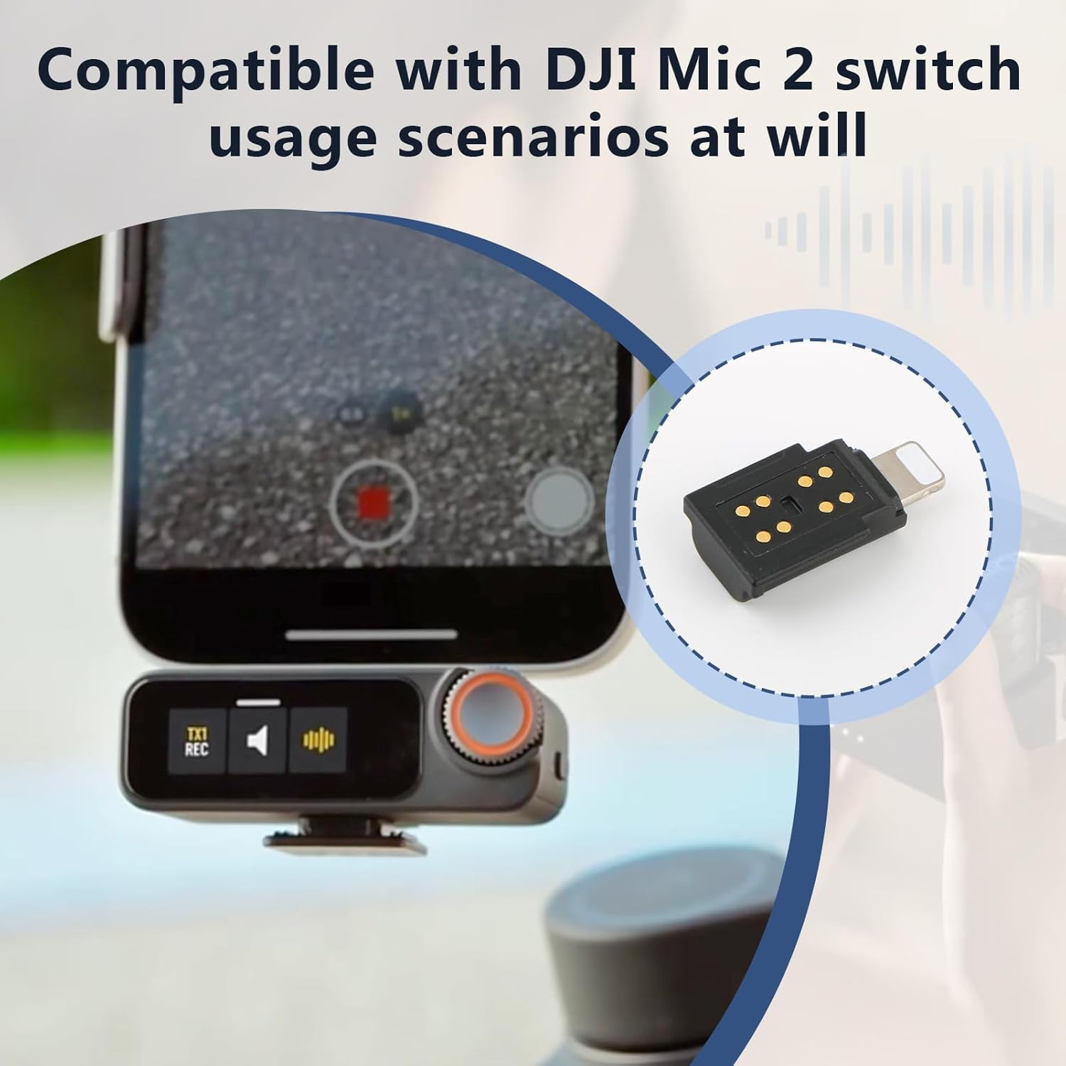 for DJI MIC 2 Adapter Phone Wireless Microphone Receiver for Mic 2