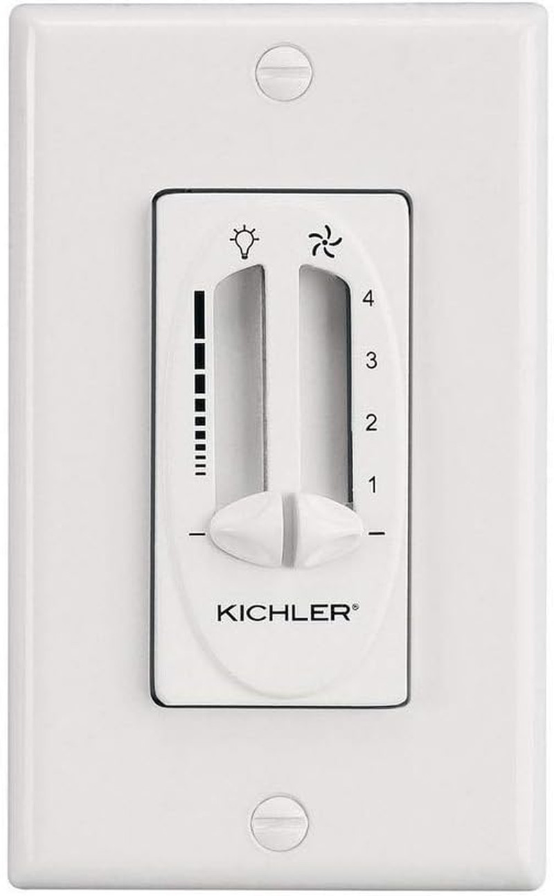 337010WH Accessory Fan 4-Speed-Light Dimmer, White